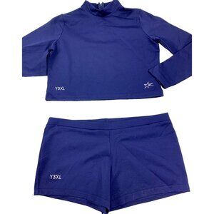 Yth 3XL Petite Adult L Dance Cheer Uniform 36 Top 34 Shorts Halloween Costume